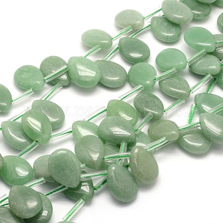 Teardrop Natural Green Aventurine Pendants Beads Strands G-L316-03-1