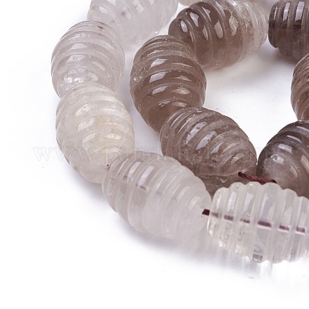 Naturale perle di quarzo fumé fili G-G263-M3-02-1
