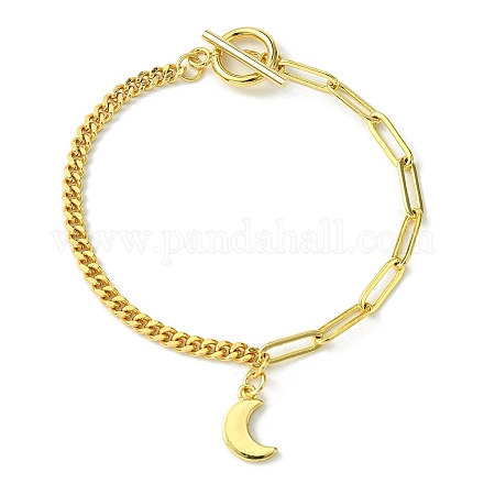 Золотые латунные браслеты с подвесками BJEW-JB10021-02-1