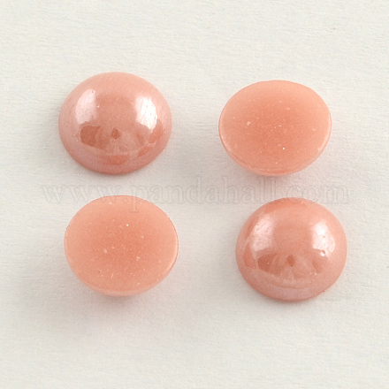Pearlized Plated Opaque Glass Cabochons PORC-S801-9mm-03-1