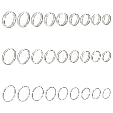 27 шт. 27 стильных кольца из нержавеющей стали для женщин RJEW-UN0003-04P-1