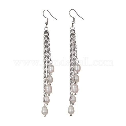 Boucles d'oreilles perles naturelles EJEW-JE05413-02-1