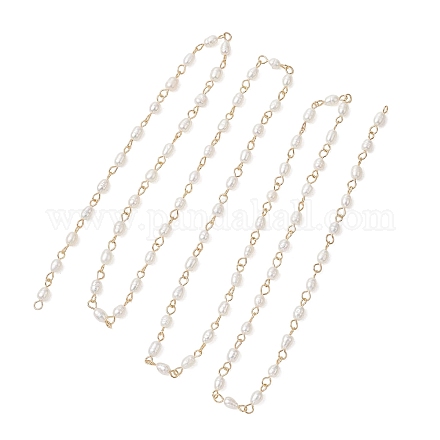 Цепочки ручной работы из натурального культивированного пресноводного жемчуга&nbsp;AJEW-JB01586-01-1