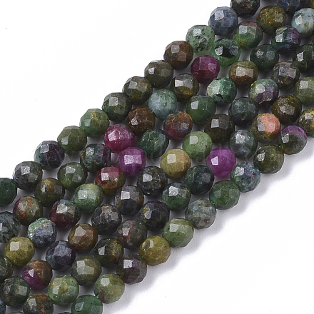 Rubis naturel perles zoisite brins G-S361-3mm-003-1