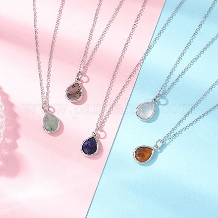 Подвеска из натурального смешанного камня в форме капли NJEW-JN05288-1