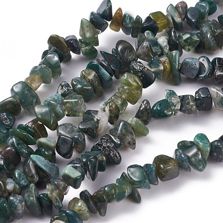 Natural Moss Agate Beads Strands G-G782-26-1