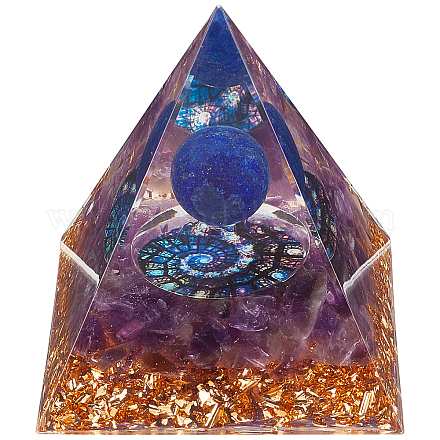 CRASPIRE Crystal Epoxy Display Decorations Lapis Lazuli Pyramid Sphere Crystal Pyramid Home Office Decor Bracelet Jewelry Display Base DJEW-WH0034-26C-1