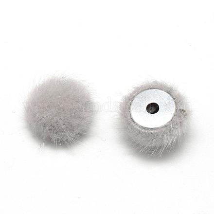 Faux Mink Fur Covered Beads WOVE-S084-35D-1