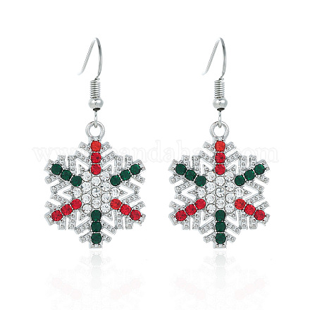 Серьги-подвески из сплава со снежинками FS-WGD9918-09-1