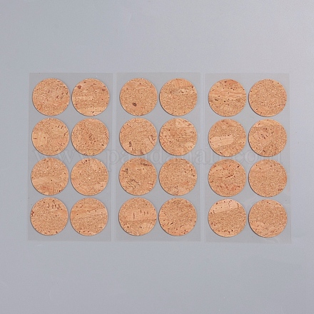 Etiquetas adhesivas de corcho de forma redonda DIY-WH0163-93D-1