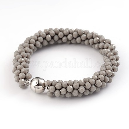 Bracelets de perles de verre à facettes X-BJEW-L518-B07-1