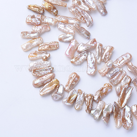 Natural Baroque Pearl Keshi Pearl Beads Strands PEAR-S010-47-1