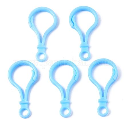 Opaque Solid Color Bulb Shaped Plastic Push Gate Snap Keychain Clasp Findings KY-R006-06-1