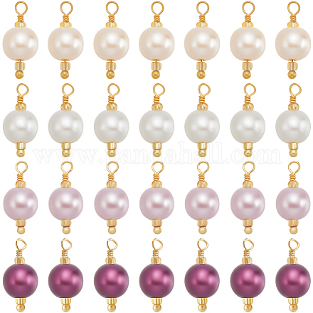 48 шт. 4-х цветные подвески из АБС-пластика с имитацией жемчуга KK-BBC0013-90-1