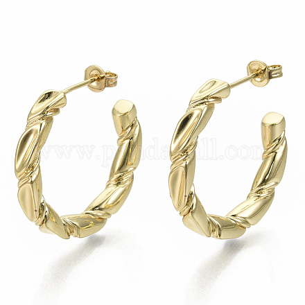 Brass Stud Earrings EJEW-S201-227G-NF-1