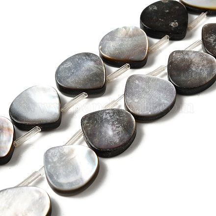 Нити бусин из натуральной черной ракушки для губ BSHE-D300-08-1