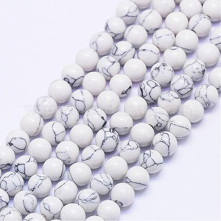 Synthetic Howlite Bead Strands G-F425-37-6mm-1