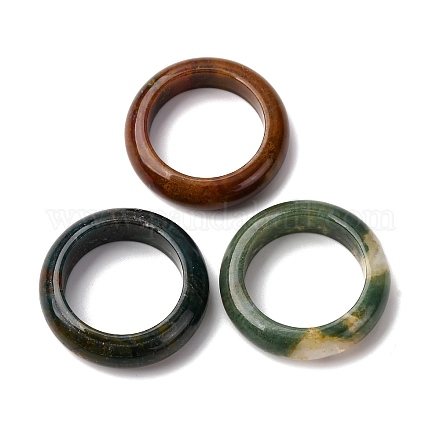 Натуральное индийское агатовое простое кольцо для женщин RJEW-P044-01B-12-1