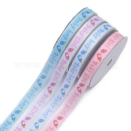 Mixed Baby Shower Ornaments Decorations Polyester Grosgrain Ribbons OCOR-X0001-1
