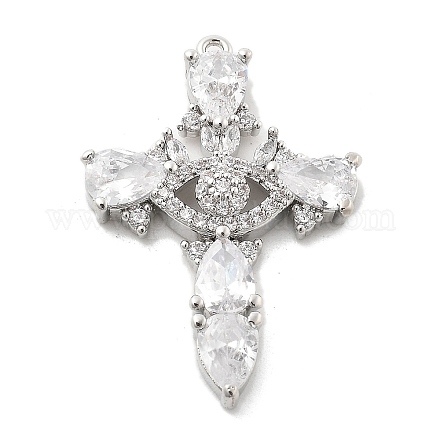 Латунные микропаве прозрачные подвески с фианитом KK-L228-03P-03-1