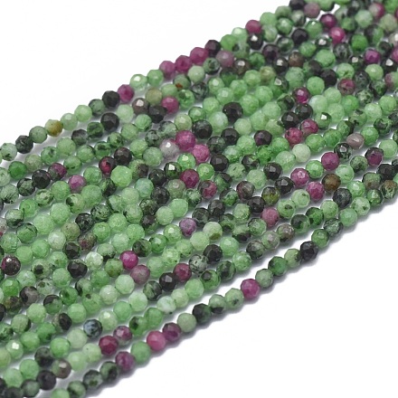 Chapelets de perles de rubis en zoïsite naturelle G-G792-40-1