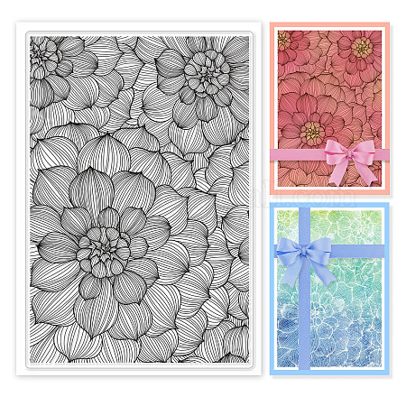 GLOBLELAND Flowers Background Clear Stamps Summer Dahlia Flowers Silicone Clear Stamp Seals for Cards Making DIY Scrapbooking Photo Journal Album Decoration DIY-WH0167-56-970-1