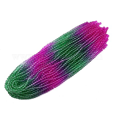 Выпечка расписные прозрачные стеклянные бусины X-DGLA-M001-8mm-06-1