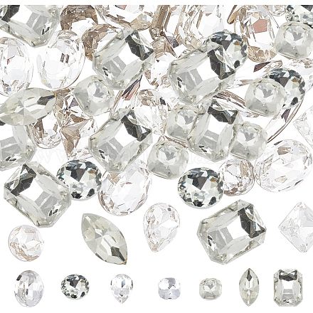 70 шт. 7 стильных кабошона из заостренного стекла k9 со стразами RGLA-CA0001-07-1