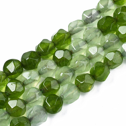 Chapelets de perles de jade blanche naturelle G-N326-96-1