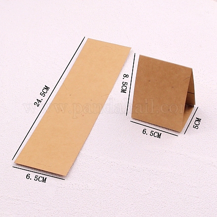 100 tarjeta plegable de papel kraft para presentación de joyas. PW-WG76422-01-1