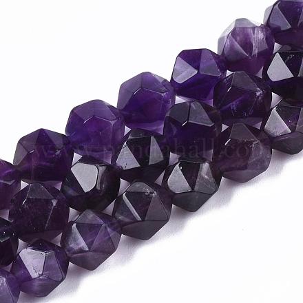 Natural Amethyst Beads Strands G-R448-8mm-07-1