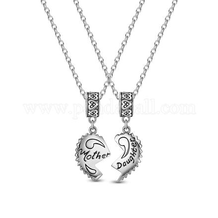 TINYSAND Sterling Silver Mother Daughter Heart TS-CN-027-1