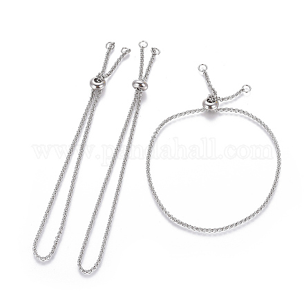 Adjustable 304 Stainless Steel Slider Bracelet/Bolo Bracelets Making MAK-L026-03A-P-1