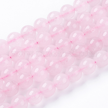 Rosa naturale fili di perle di quarzo G-R193-13-8mm-1