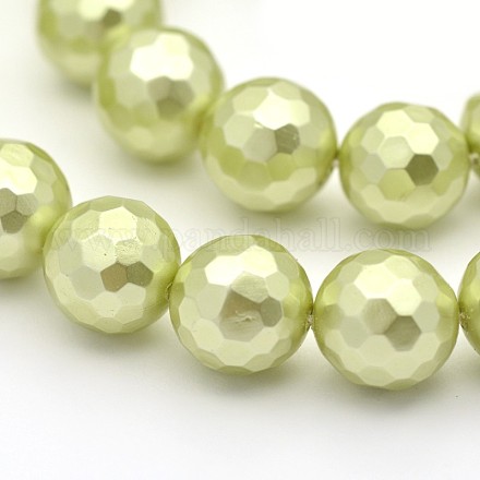 Round Shell Pearl Bead Strands BSHE-M009-8mm-07-1