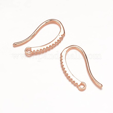 Brass Micro Pave Cubic Zirconia Earring Hooks X-ZIRC-K018-02RG-1