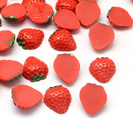 Cabochons décodés en résine de fraise CRES-R183-09-1