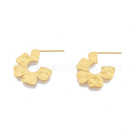 Rack Plating Brass Flower Stud Earrings EJEW-G322-09MG-1