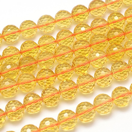 Faceted Round Grade A+ Natural Quartz Crystal Beads Strands G-H1650-6mm-03S-A+-1