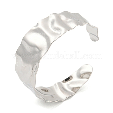 Не тускнеющие текстурированные открытые браслеты-манжеты из нержавеющей стали 304 для женщин STAS-M001-15P-1