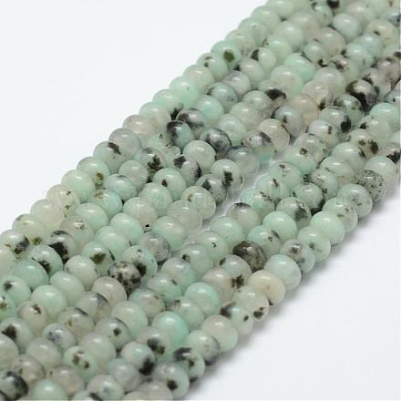 Jaspe de sésame naturel / perles de jaspe kiwi G-G665-03-6x4mm-1