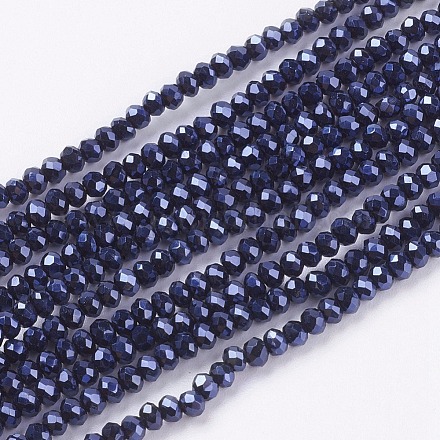 Electroplate Glass Beads Strands GLAA-F076-FP01-1