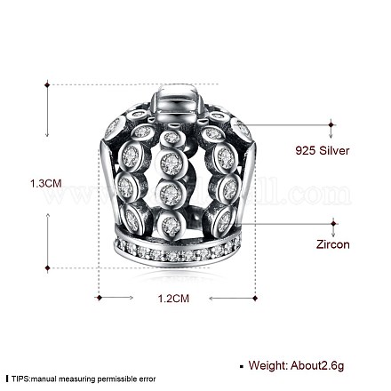 925 Thai Sterling Silver European Beads OPDL-BB24122-1