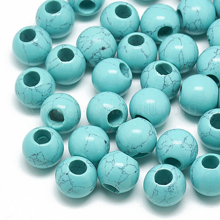 Dyed Synthetic Turquoise Beads G-T092-14mm-15-1