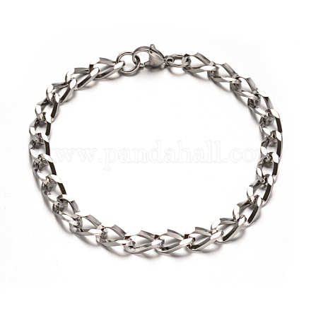 Bracelets avec chaînes torsadées en 304 acier inoxydable BJEW-M165-03P-1