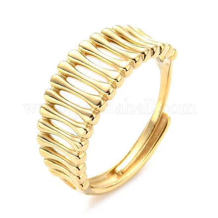 304 Stainless Steel Hollow Adjustable Ring for Women RJEW-C016-07G-1