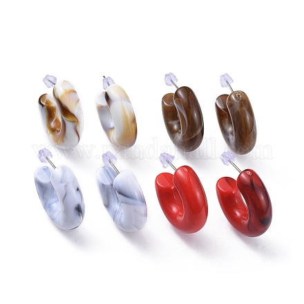 Acrylic Stud Earrings EJEW-JE03484-1