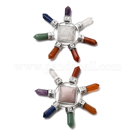 Пирамида из натурального камня и 7 генератор энергии точек чакры DJEW-K011-A-1