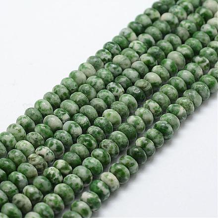 Fili di perle di diaspro spot verde naturale G-G665-13-8x4mm-1