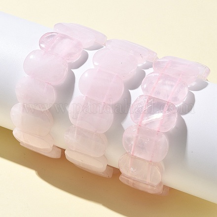 Браслеты из натурального розового кварца для женщин и мужчин BJEW-I323-02H-1